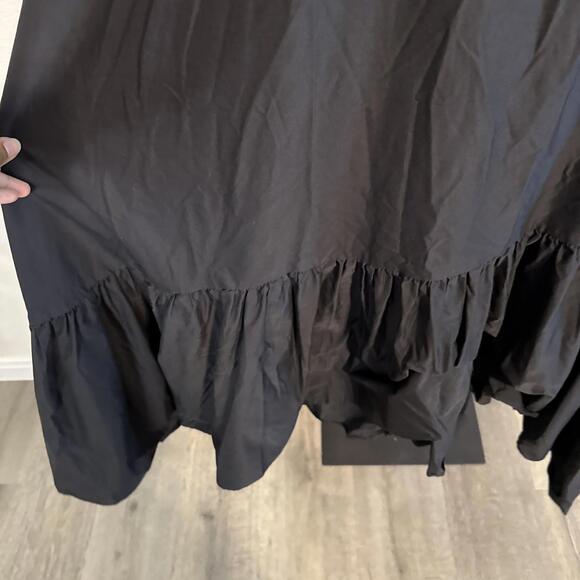 Anna October Snowdrop Bustier Ruched Strap Ruffle Hem Black Maxi Dress (Sz: LG) - Picture 4 of 13